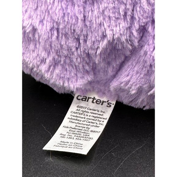 Carter’s Purple and White Plush Owl Stuffed Animal 2017 Super Soft Bird Lovey 9” - Picture 4 of 5